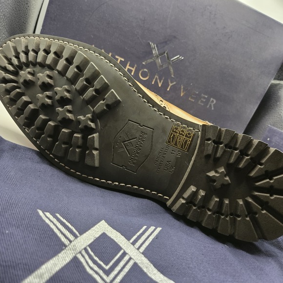 Anthony Veer Grant Boots Walnut 11D In Commando Sole Wingtip‎ Lace Up NWB - Picture 11 of 15